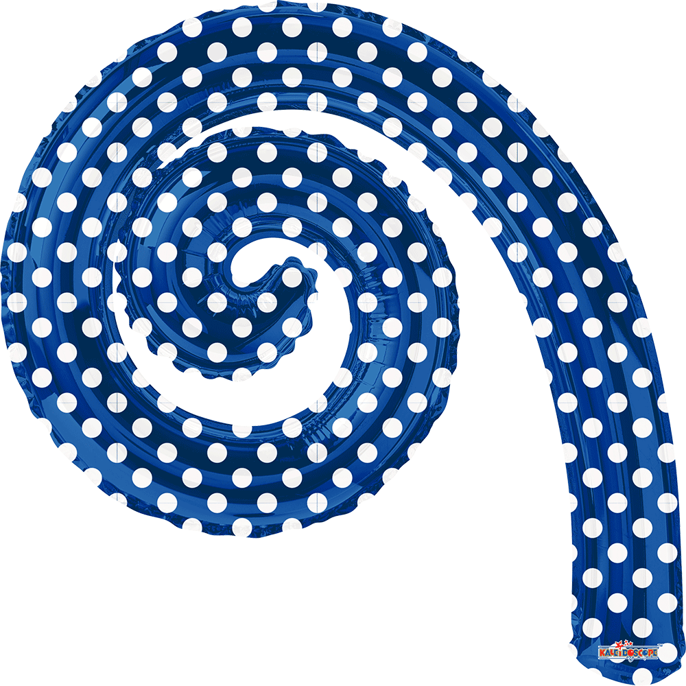 Kurly Spiral Met Royal Blue Dots