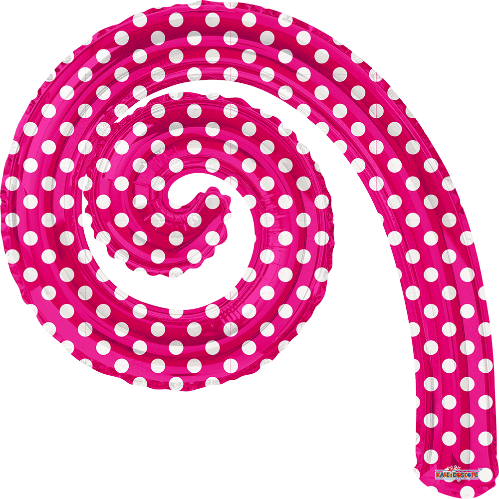Kurly Spiral Met Hot Pink Dots