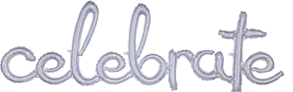 Script Phrase Celebrate Holographic