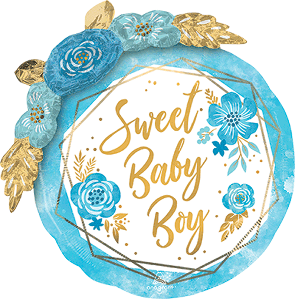 Baby Boy Floral Geo