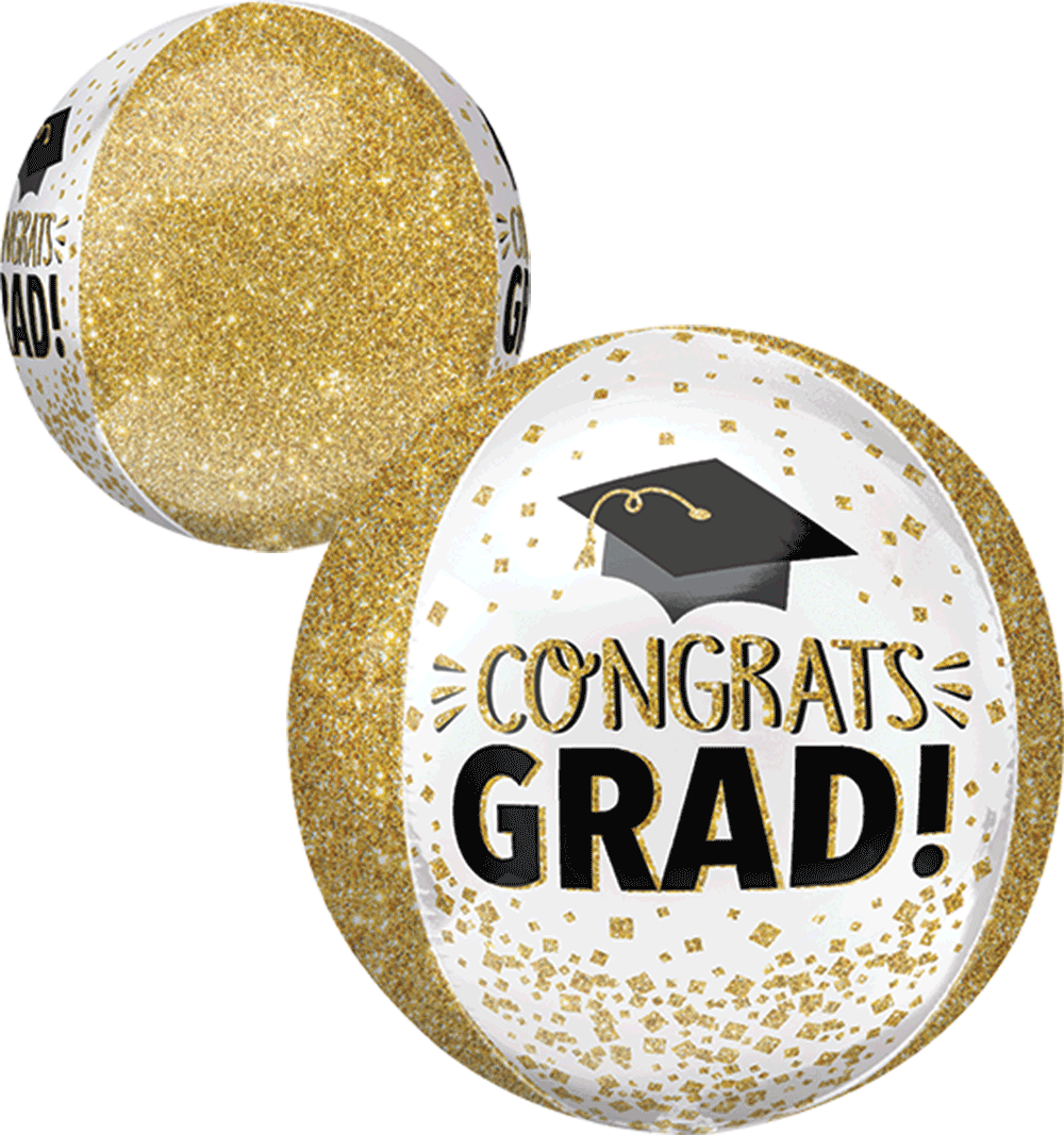 Congrats Grad Gold Glitter