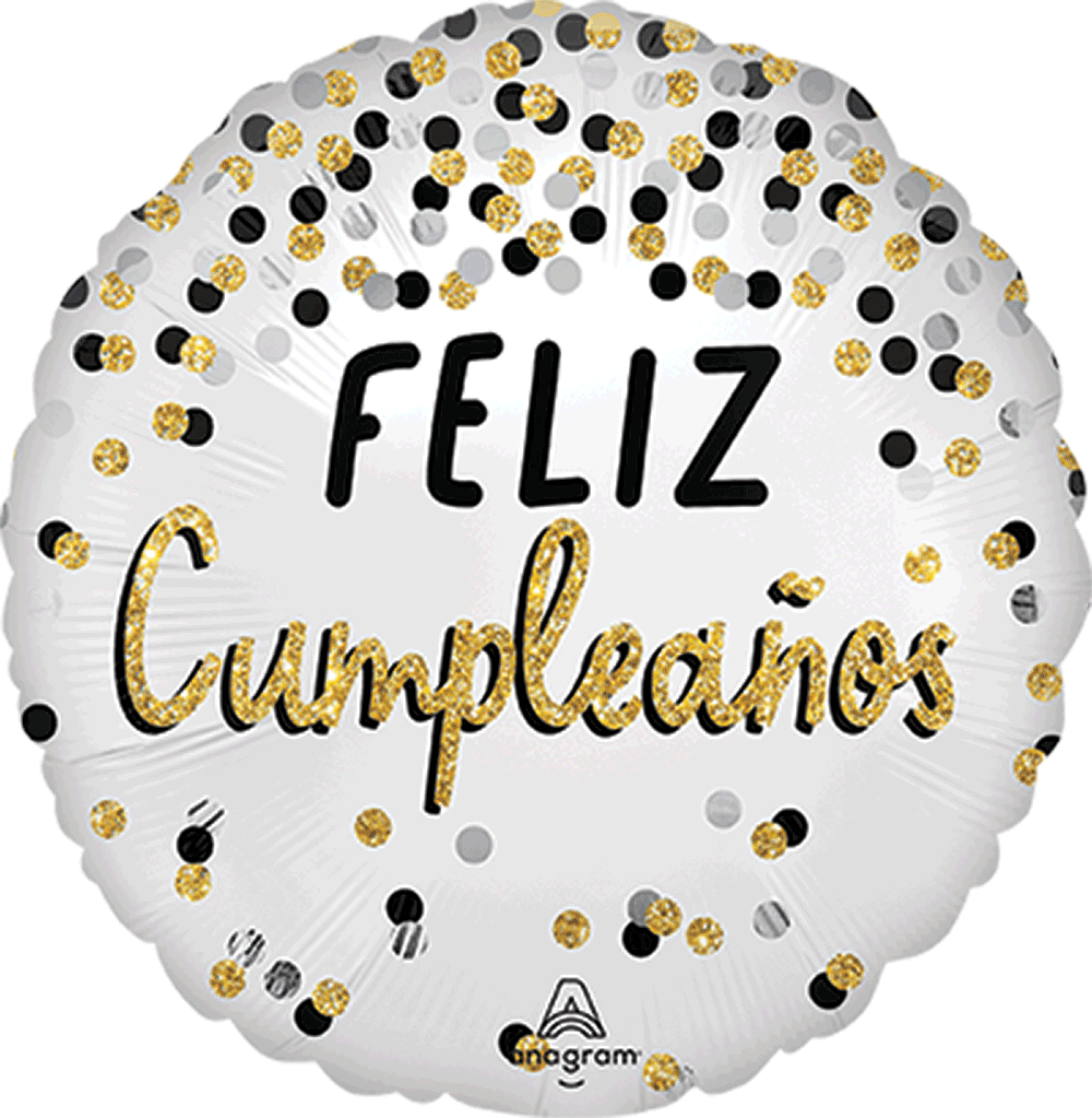 Black Silver Gold Birthday Feliz Cumpleaños