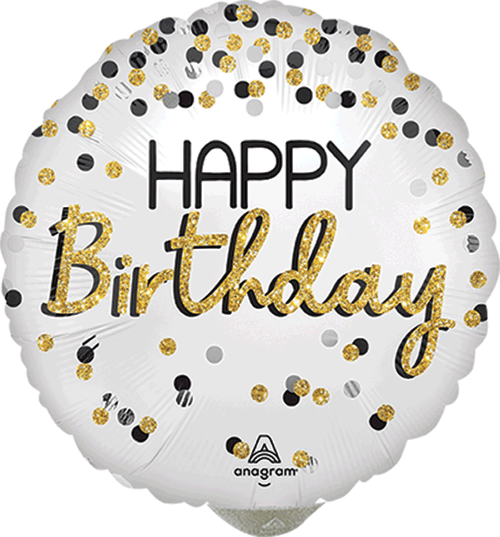 Black Silver Gold Birthday