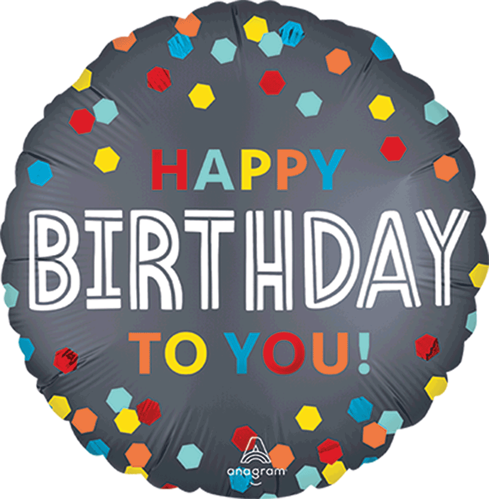 Satin Confetti Burst Birthday