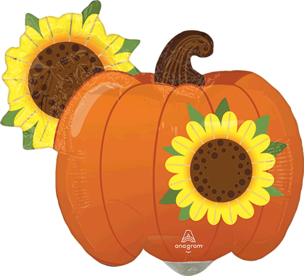Welcome Fall Pumpkin & Sunflowers