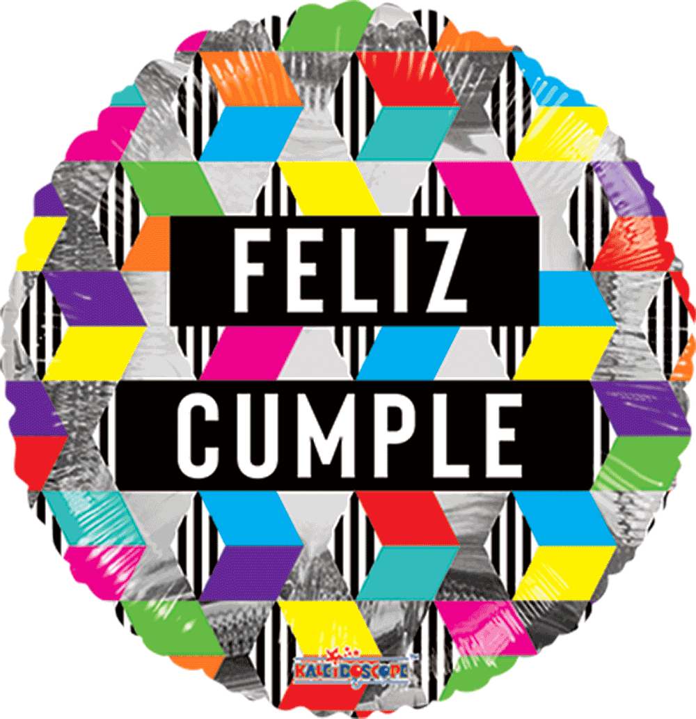 Feliz Cumple Zig Zag Redondo